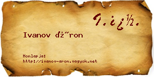 Ivanov Áron névjegykártya