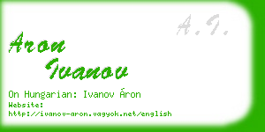 aron ivanov business card